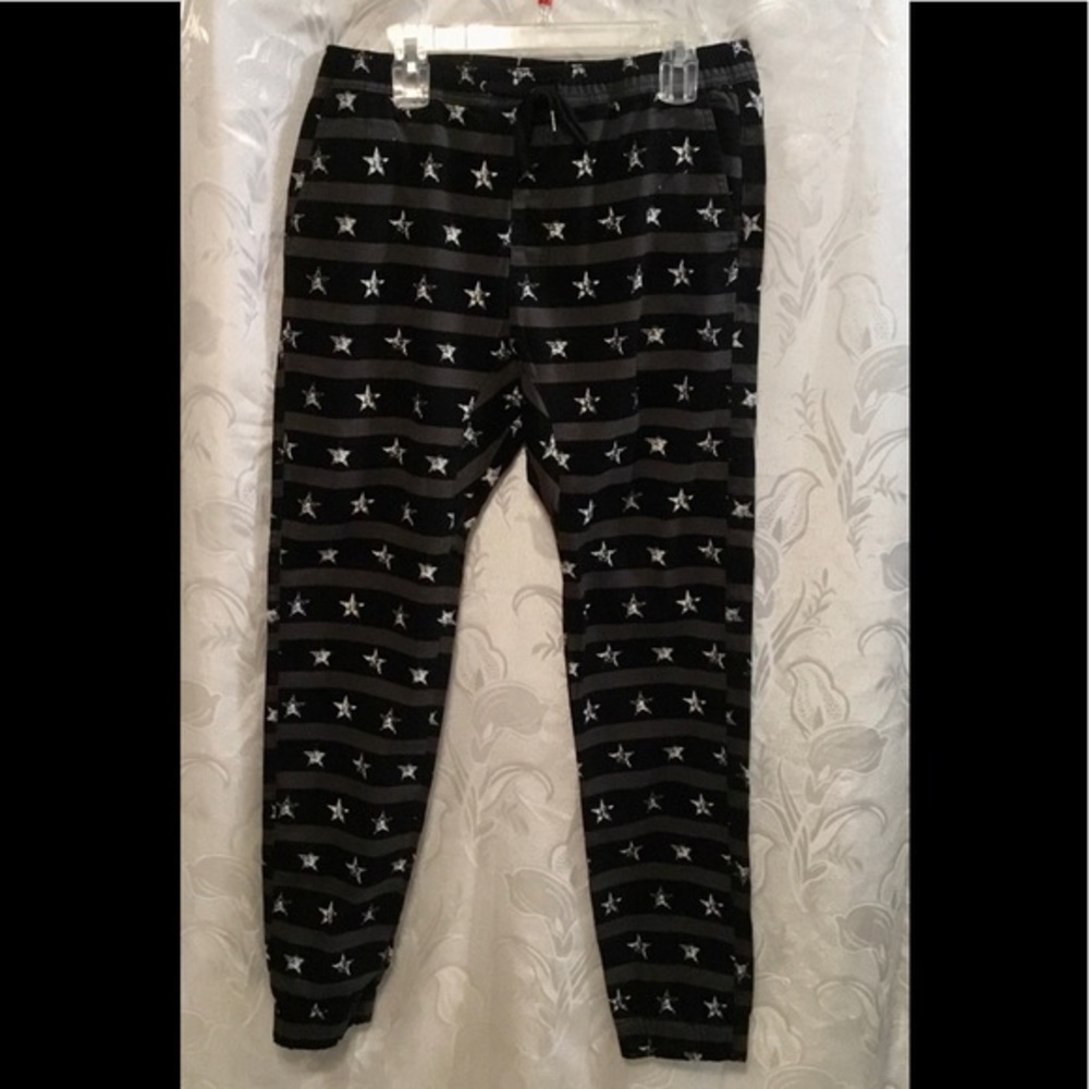 The Brand Black Pull On Cotton Pants Black &  Gray
